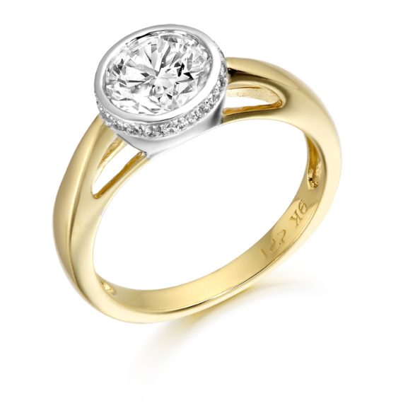 9ct Gold Bazet Ballet CZ Ring Set-R305