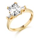 9ct Gold Emerald Cut CZ Ring-R137