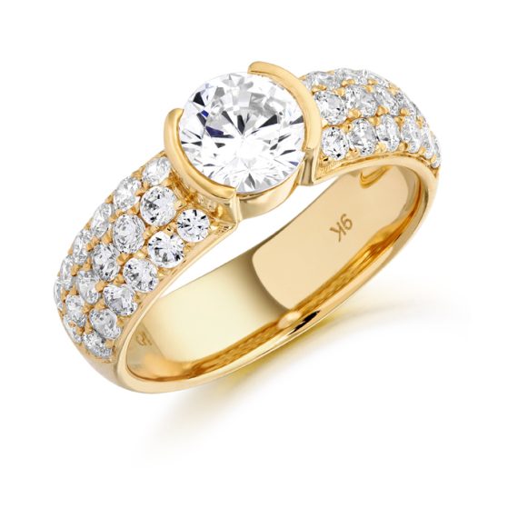 9ct Gold Etoile CZ Ring-R111