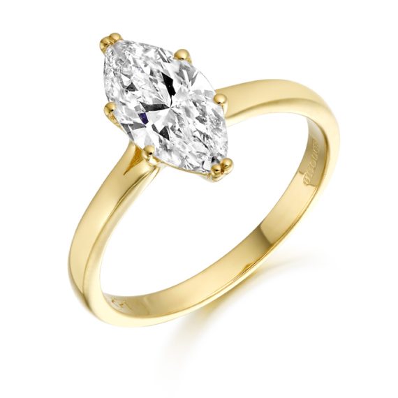9ct Gold Marquee CZ Ring-R135