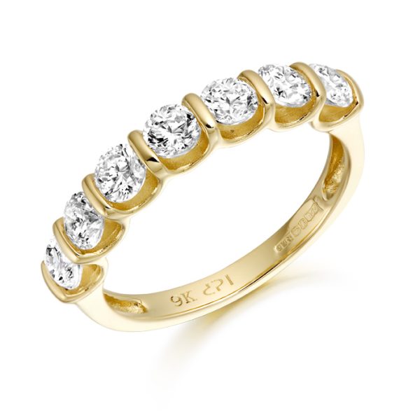 9ct Gold Tenure CZ Wedding Band-R304