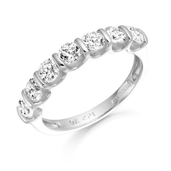 9ct Gold Tenure CZ Wedding Band-R304W