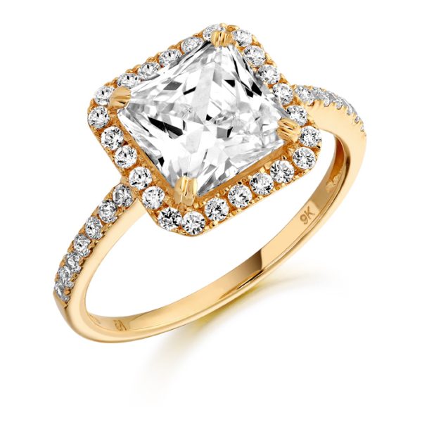 9ct Gold Princessesto CZ Ring-R12