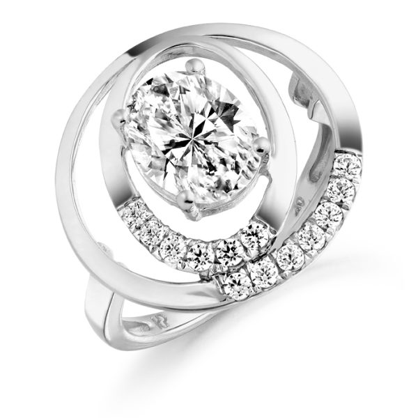 9ct Gold Ovalier CZ Ring-R284W