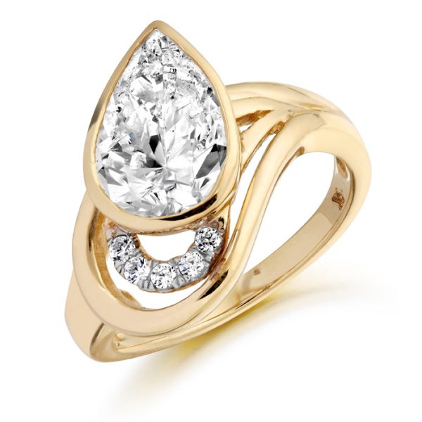 9ct Gold Pearet CZ Ring-R282