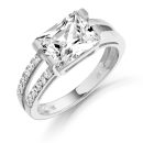 9ct Gold Rectang CZ Ring-R285W