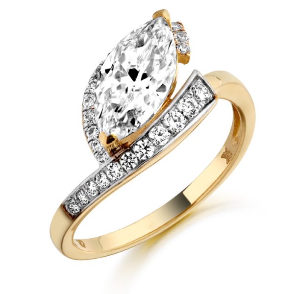 9ct Gold Sharuti CZ Ring-R294