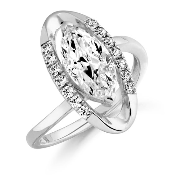 9ct Gold Vanity CZ Ring-R297W