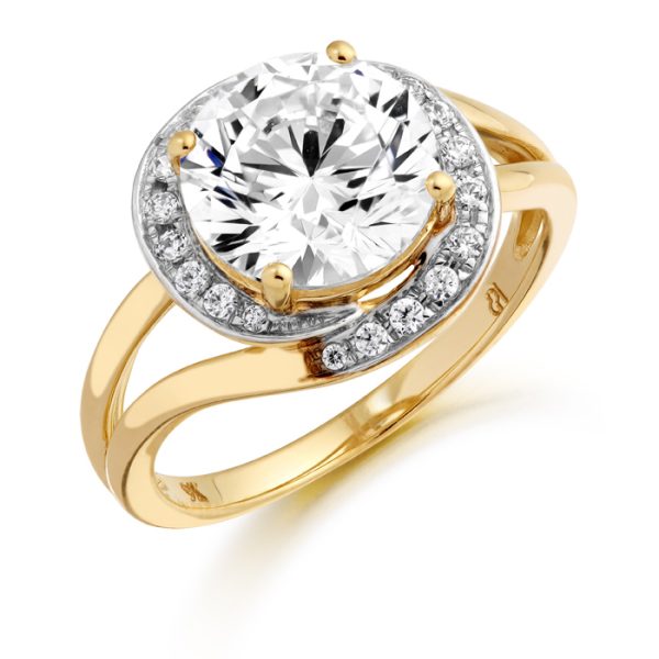 9ct Gold Orbit CZ Ring-R295