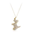 Gold Scotch Terrier dog Charm Pendant-P4S