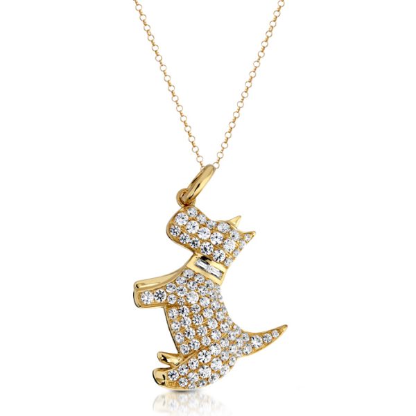 Gold Scotch Terrier dog Charm Pendant-P4