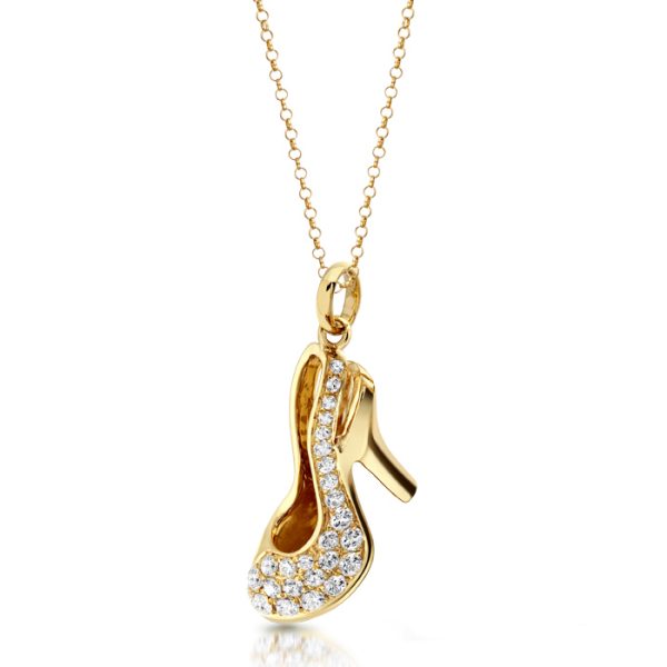 9ct Gold CZ Shoe Charm Pendant-P3