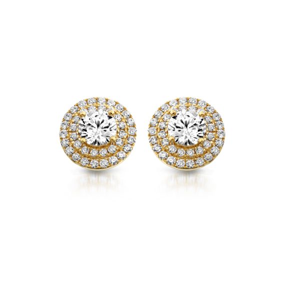 CZ Halo Earrings-E8