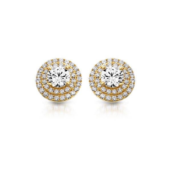 CZ Halo Earrings-E8