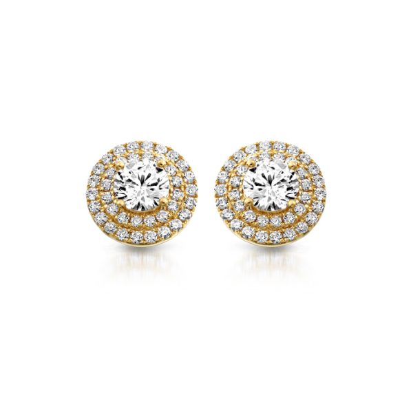 CZ Halo Earrings-E8