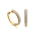 9ct Gold CZ Hoop Earrings-E2