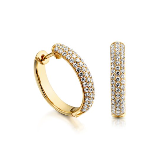 9ct Gold CZ Hoop Earrings-E2