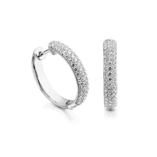 9ct Gold CZ Hoop Earrings-E2W