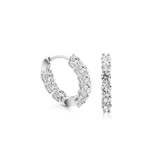 9ct Gold CZ Hoop Earrings-E5W