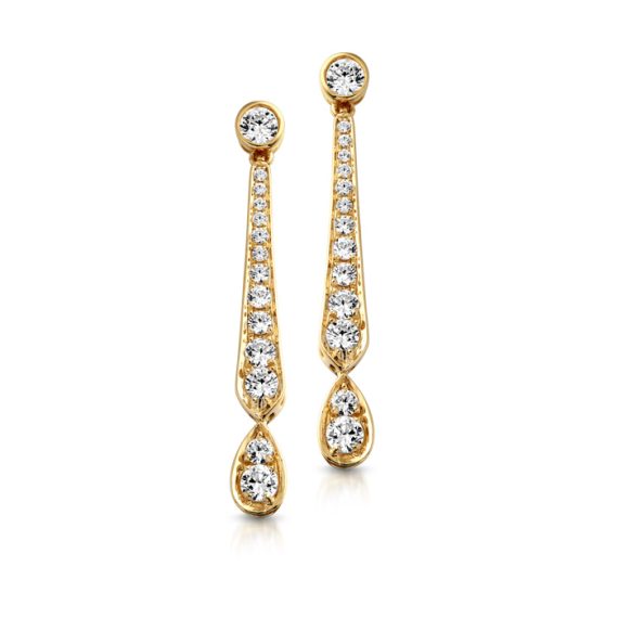 9ct Gold Prolate CZ Earrings-E86