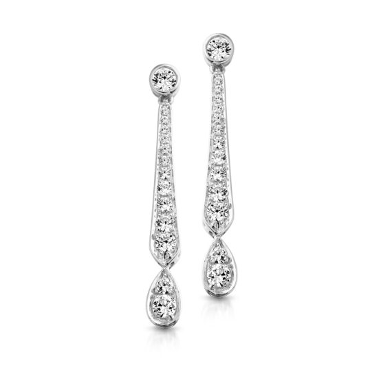 9ct Gold Prolate CZ Earrings-E86W