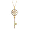 9ct Gold CZ Key Pendant-P9