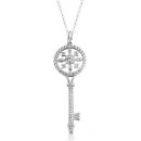 9ct Gold CZ Key Pendant-P9W