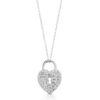 9ct Gold CZ Lock Heart Pendant-P5W