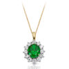 9ct Gold Emerald CZ Pendant-P308G