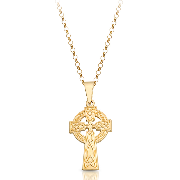 9ct Gold Celtic Cross - C08