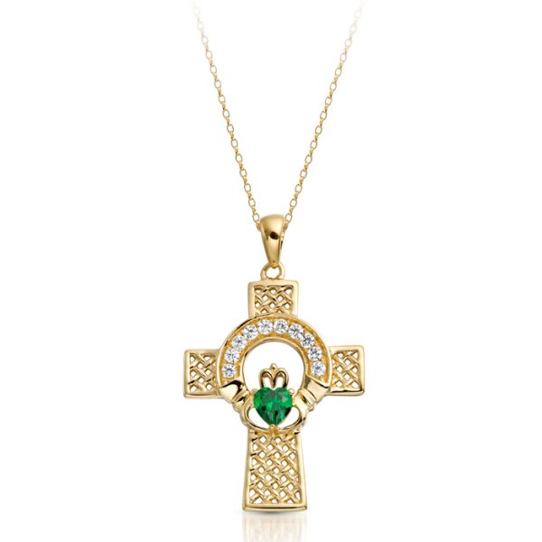 9ct Gold Claddagh Cross-C126G