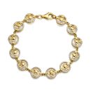 9ct Gold CZ Claddagh Bracelet-CLB31