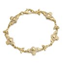 9ct Gold CZ Claddagh Bracelet-CLB32