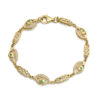 9ct Gold CZ Claddagh Bracelet-CLB35