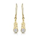 9ct Gold CZ Celtic Earrings-E036