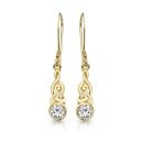 9ct Gold CZ Celtic Earrings-E036