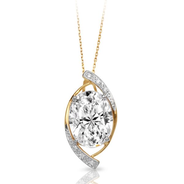 9ct Gold CZ Pendant Eye-P240