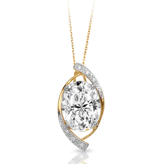 9ct Gold CZ Pendant Eye-P240