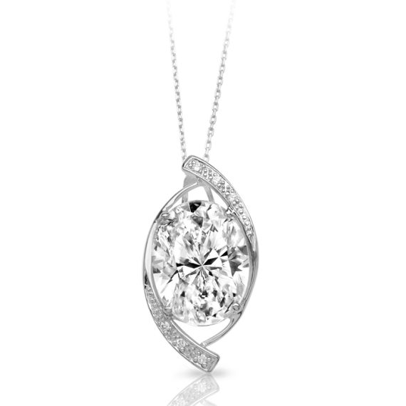 9ct Gold CZ Pendant Eye-P240W