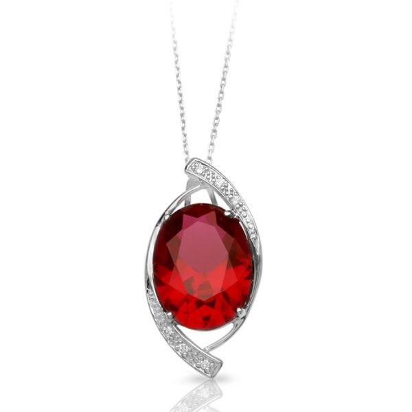 9ct Gold CZ Ruby Pendant Eye-P240WR