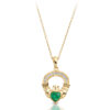 9ct Gold CZ Claddagh Pendant-P188G