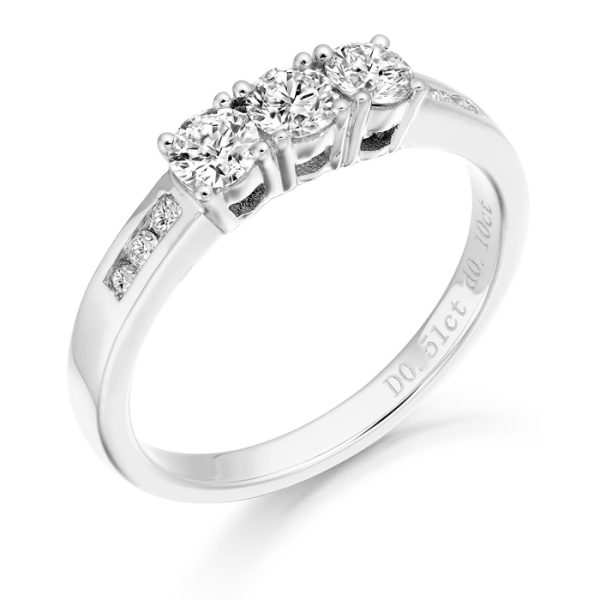 Trilogy Diamond Engagement Ring-DPL100W