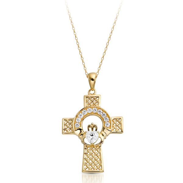 9ct Claddagh Cross-C126