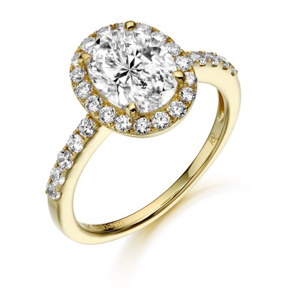 9ct Gold Elliptic CZ Ring-R136