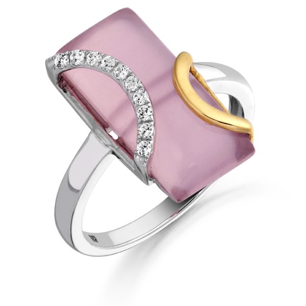 9ct Gold  Pink CZ Ring-R290W