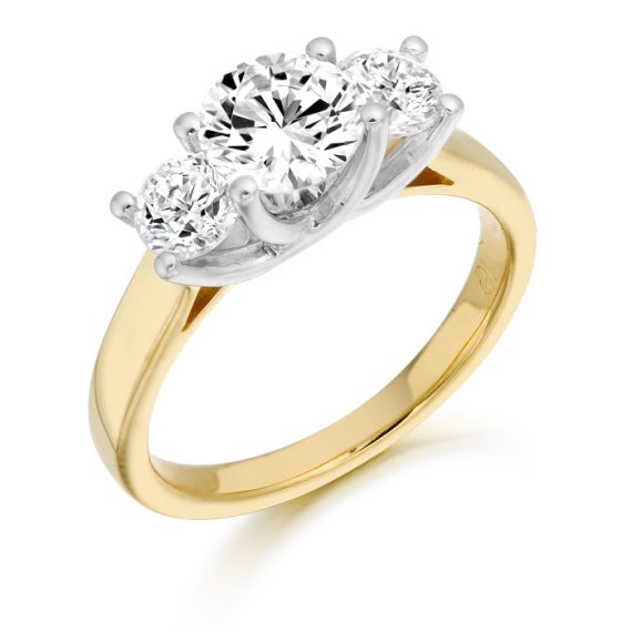 9ct Gold Trio CZ Ring-R309