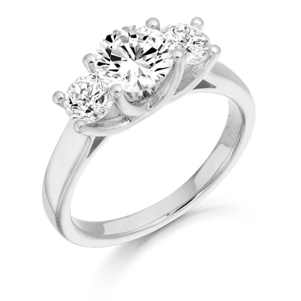 9ct Gold Trio CZ Ring-R309W