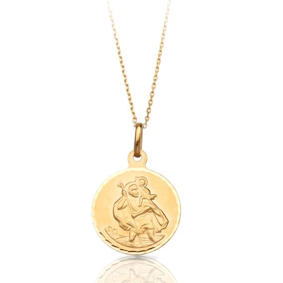 9ct Gold St Christopher Medal-J39