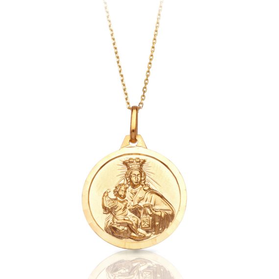 9ct Gold Sacred Heart Medal-J36