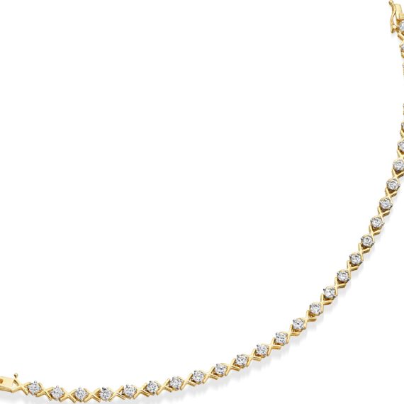 9ct Gold CZ Bracelet - B21